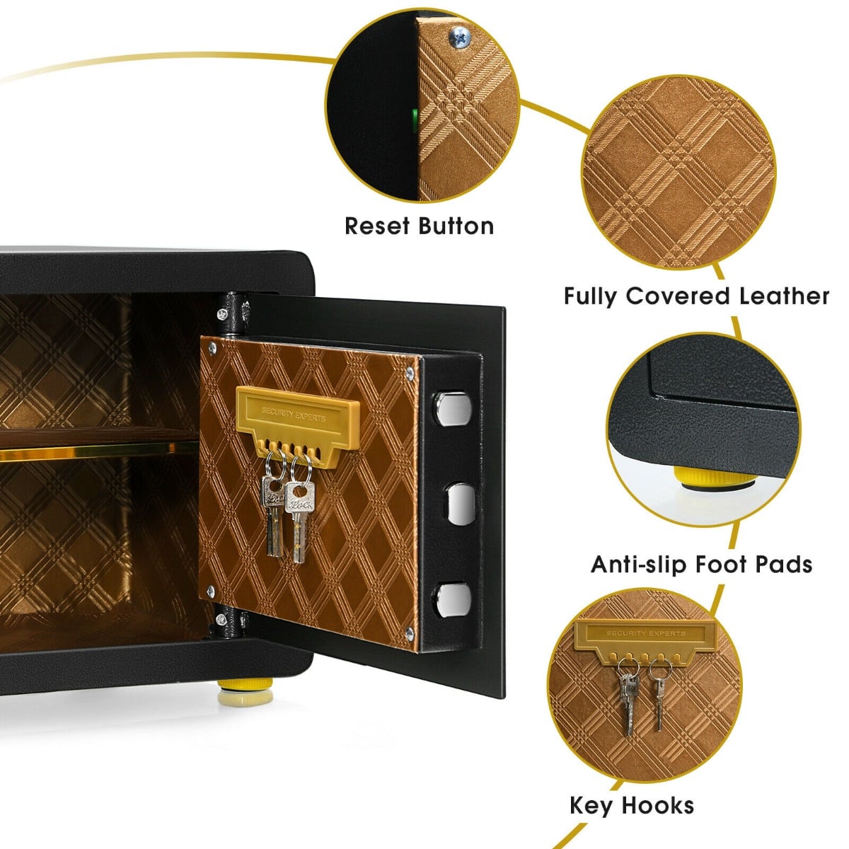 Digital Security Safe Box with Keys for Jewelry Money Cash