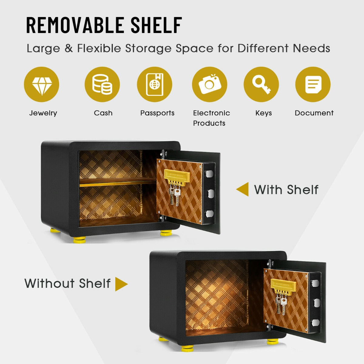 Digital Security Safe Box with Keys for Jewelry Money Cash