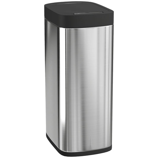 HOMCOM 50L Sensor Bin, Automatic Kitchen Bin, Manual Override, Battery Operated, Inner-Bucket-Free, for Kitchen, Bedroom