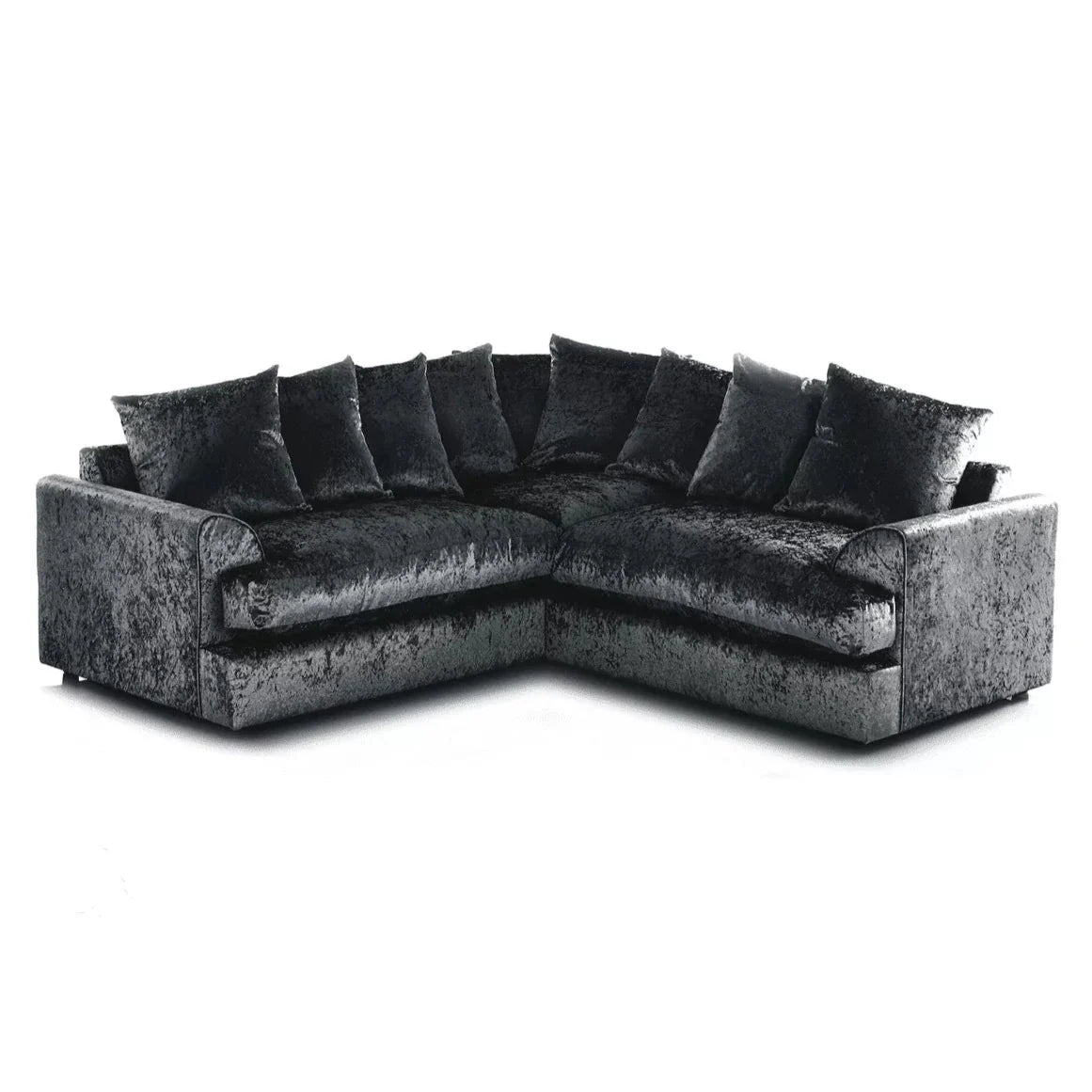 Mercury Ajo Crushed Velvet Corner Sofa,Black