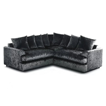 Mercury Ajo Crushed Velvet Corner Sofa,Black