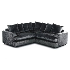 Mercury Ajo Crushed Velvet Corner Sofa,Black