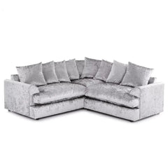 Mercury Ajo Crushed Velvet Corner Sofa ,Silver ,Black ,Mink