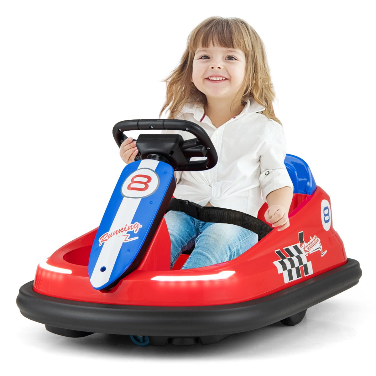 Electric kids Ride-on Bumper Car with 360° Spinning and Dual Motors-Red