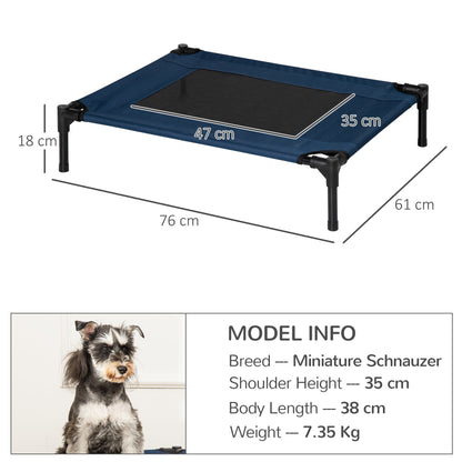 PawHut Raised Dog Bed Cat Elevated Lifted Puppy Pet Elevated Cot Portable Camping Basket √¢‚Ç¨‚Äú Blue (Medium)