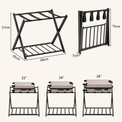 Entryway Set with Console Table Folding Suitcase Stand and Modern Coat Stand Hanger