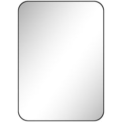 HOMCOM 70 x 50cm Curved Bathroom Mirror - Black