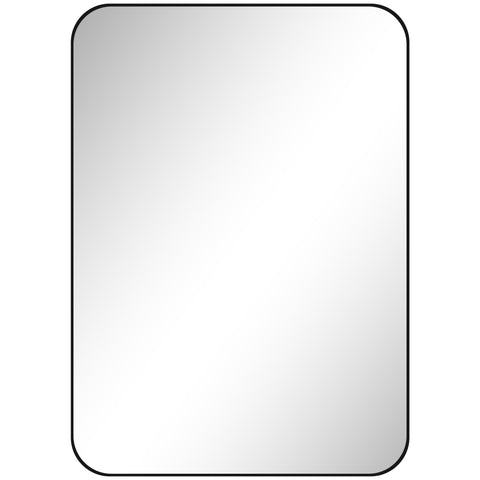 HOMCOM 70 x 50cm Curved Bathroom Mirror - Black