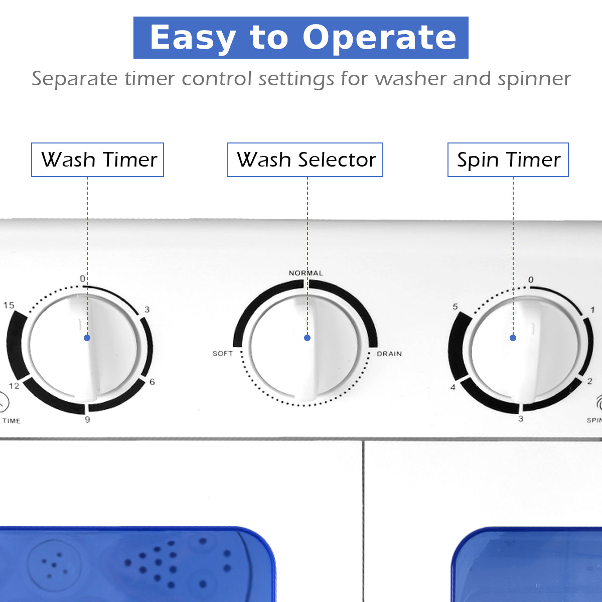 8 KG Twin Tub Washing Machine with Time Control and Drain Hose