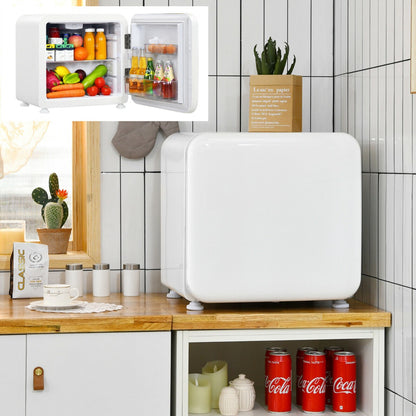 0~10℃ Compact Refrigerator with Reversible Door for Dorm Apartment-White