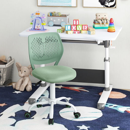 Ergonomic Children Study Chair with Adjustable Height-Light Green