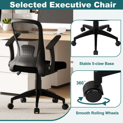 Ergonomic Mesh Office Chair with Adjustable Backrest-Black