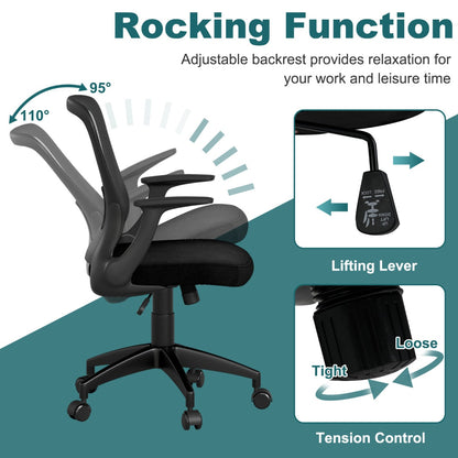 Ergonomic Mesh Office Chair with Adjustable Backrest-Black