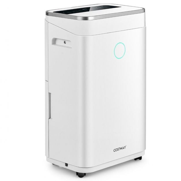 25L/Day Dehumidifier with 6.5L Water Tank and 24H Timer for Home Basement-White