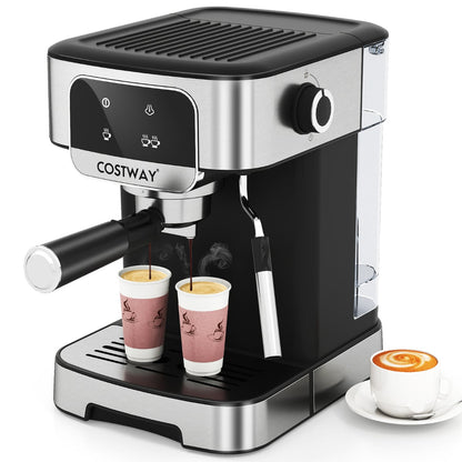 1200W Espresso Machine 20 Bar with Steam Milk Frother-Silver