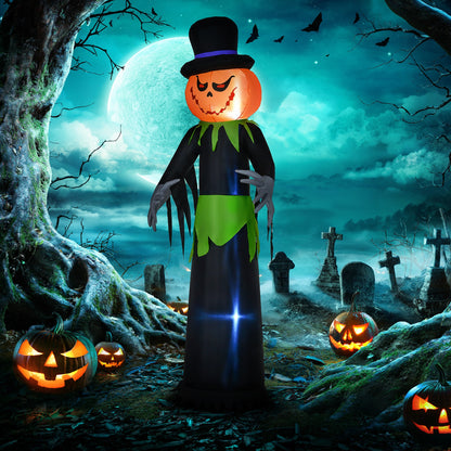 Outsunny 8ft Light-Up Pumpkin Man Halloween Decoration