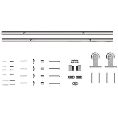 HOMCOM Sliding Door Hardware Kit Heavy Duty 304 Stainless Steel 152 cm Wide Door Silver Tone