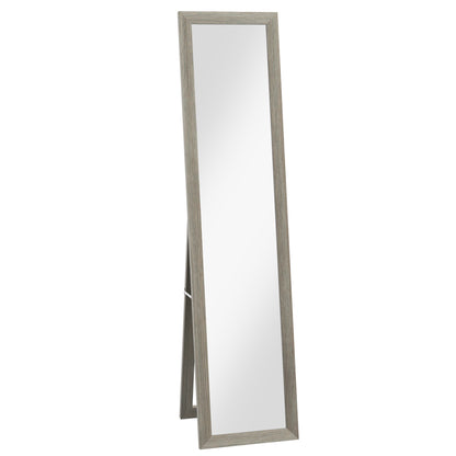 HOMCOM Full Length Mirror, 37 x 157 cm, Hanging or Freestanding, Rectangular Glass Full Body Mirror with Frame for Living Room, Bedroom, Cloakroom, Grey