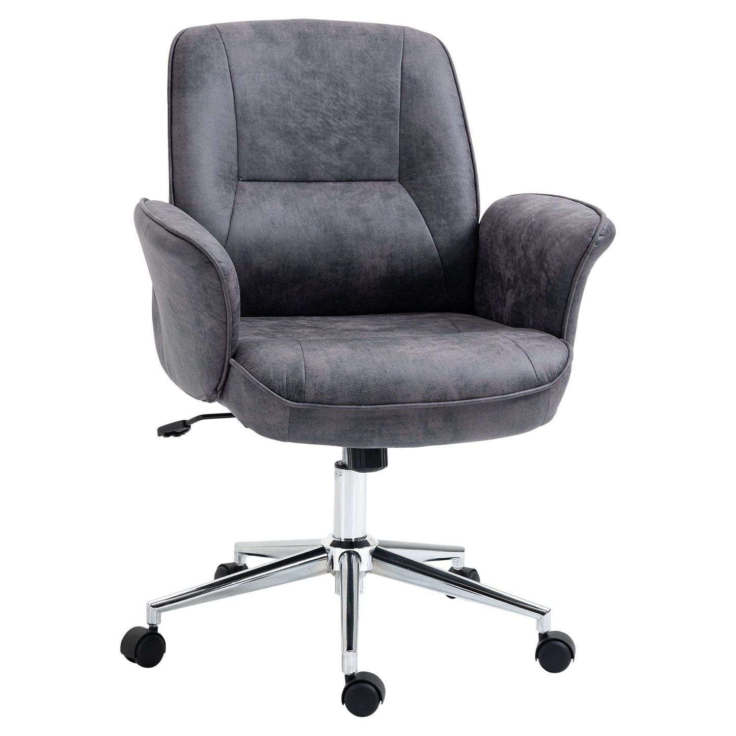 Vinsetto Swivel Computer Office Chair Mid Back Desk Chair Home Study Bedroom, Deep Grey