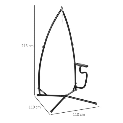 Outsunny Hammock Chair Stand Only Construction Heavy Duty Metal C-Stand for Hanging Hammock Chair Porch Swing Indoor or Outdoor Use