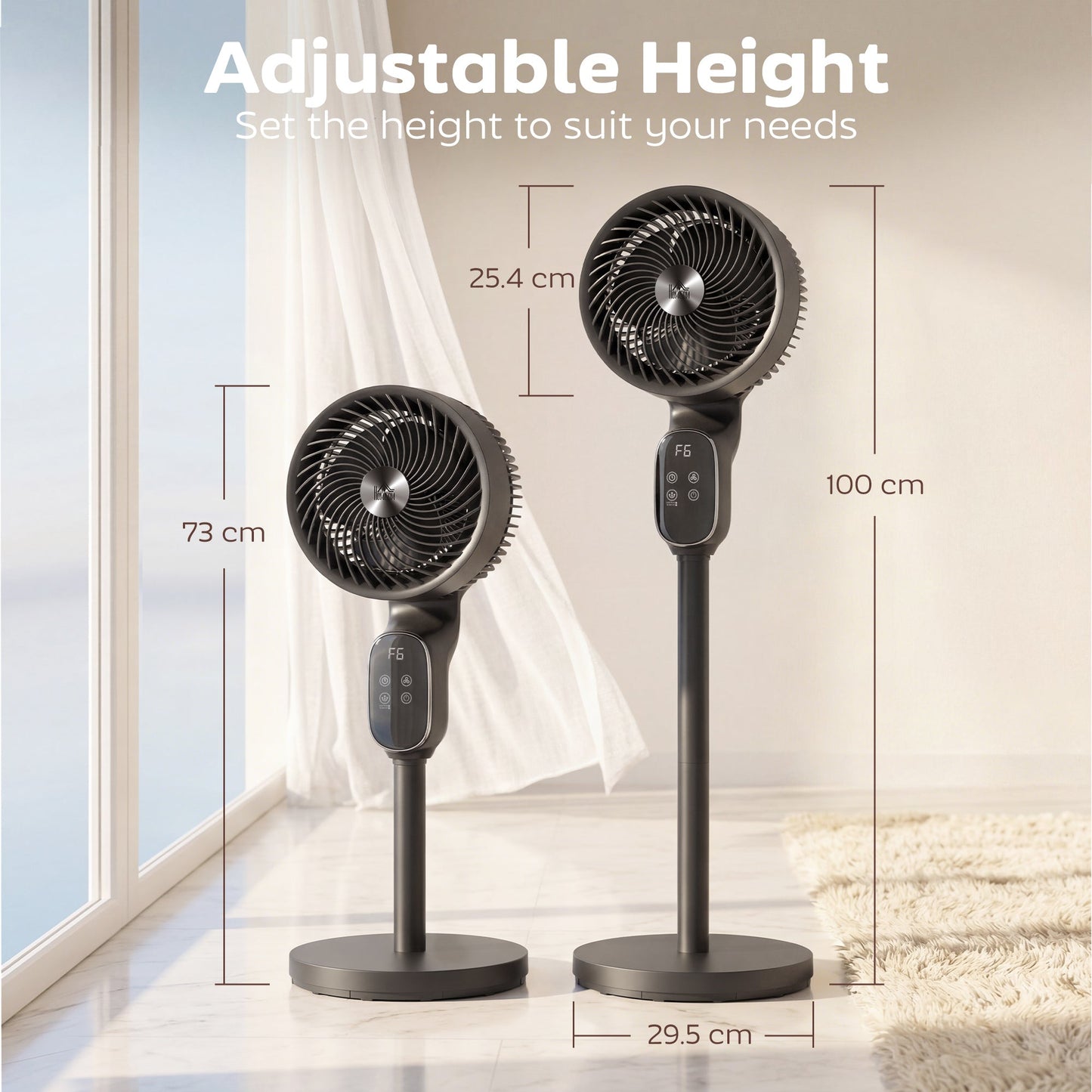 HOMCOM 20 dB Silent Standing Fan for Bedroom, 39" Pedestal Fan with Remote, 90Â° Oscillating, 8 Speeds, Adjustable Height, Black