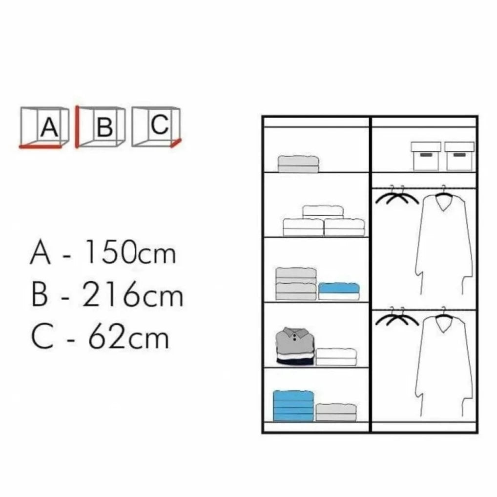 Castle White Fully Mirrored Sliding Door Wardrobe - 150cm and 200cm