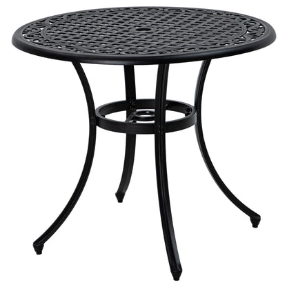 Outsunny Î¦90cm Four-Seated Round Aluminium Garden Table, with Parasol Hole