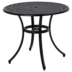 Outsunny Î¦90cm Four-Seated Round Aluminium Garden Table, with Parasol Hole
