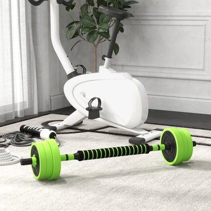 SPORTNOW 40kg 6-in-1 Adjustable Weight Dumbbells Set, Barbell, Kettlebell, Push Up Stand - Green