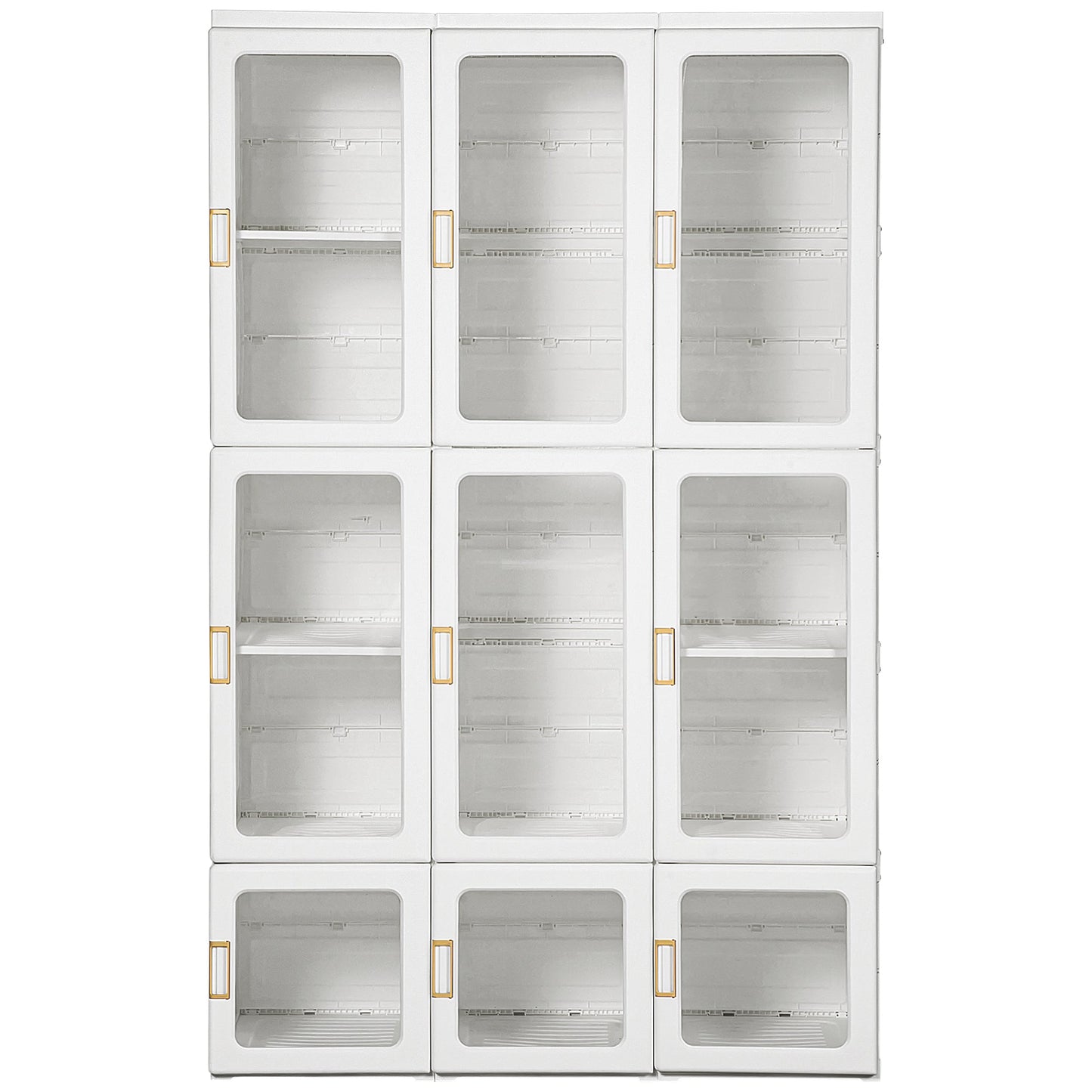 HOMCOM Portable Clothes Wardrobe for Bedroom, Foldable Clothes Organiser with Cube Storage, Hanging Rods, Magnet Doors, White