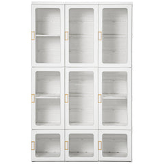 HOMCOM Portable Clothes Wardrobe for Bedroom, Foldable Clothes Organiser with Cube Storage, Hanging Rods, Magnet Doors, White