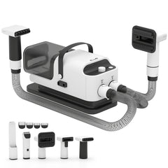 PawHut 5 in 1 Dog Grooming Vacuum & Dryer w/ Clipper, 1.8L Canister, 4 Modes Blow Temperature
