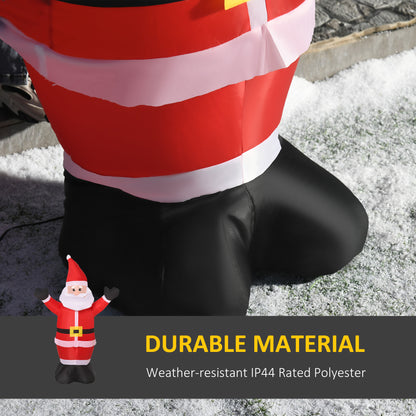 HOMCOM 4ft Inflatable Christmas Santa Claus Xmas Decoration 1 LED Holiday Air Blown Yard Outdoor DÃ©cor