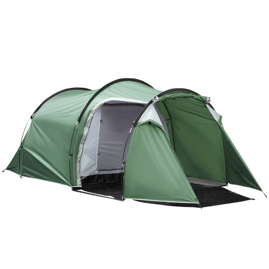 Outsunny Three-Man, Two-Room Tent - Green