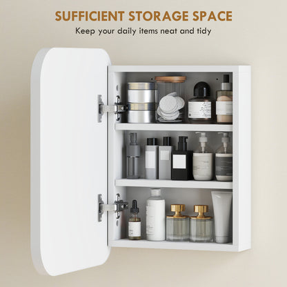 HOMCOM Bathroom Medicine Cabinet with Mirror, Bathroom Wall Cabinet with Adjustable Shelves, Soft Close Hinges, White