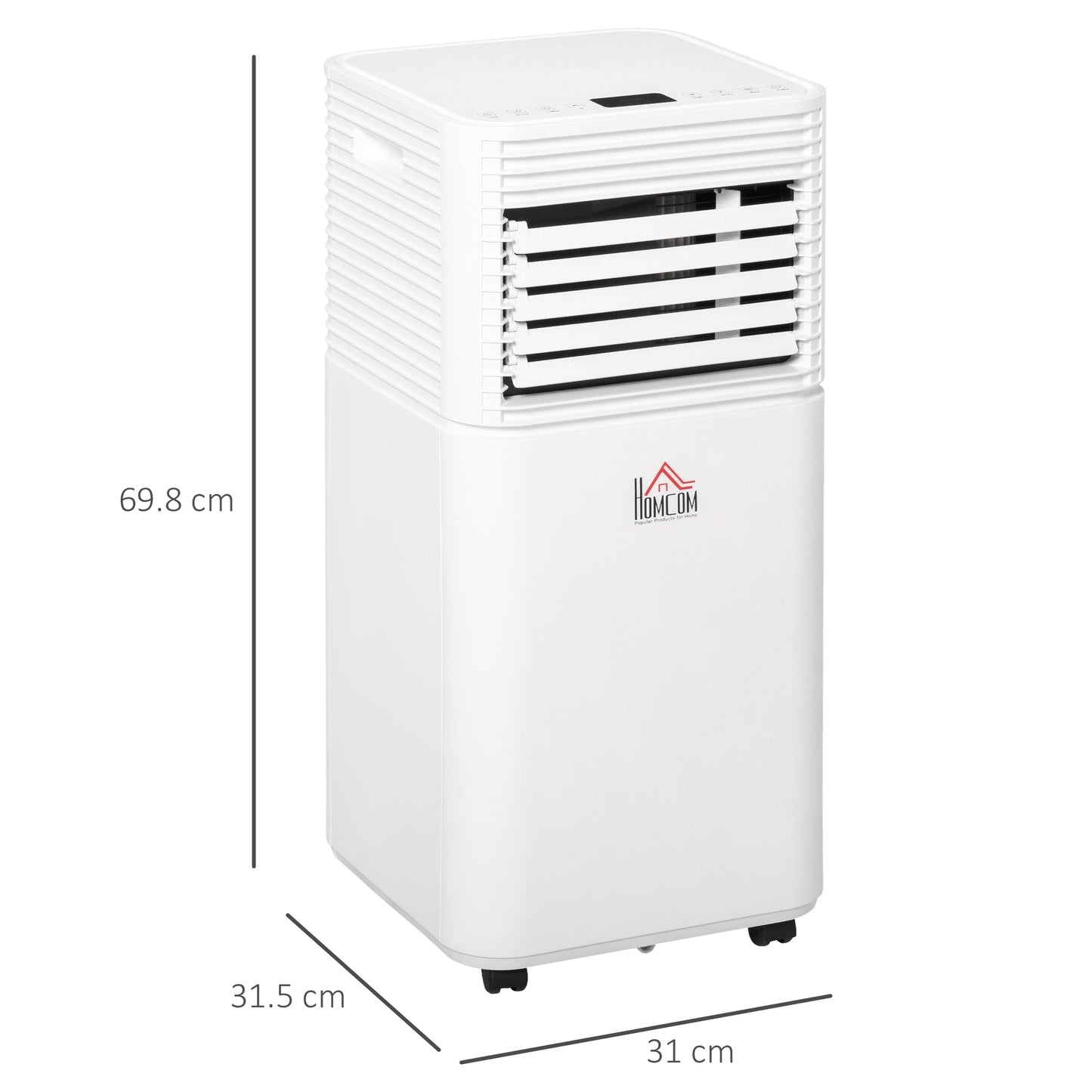 HOMCOM 9000 BTU Portable Air Conditioner for Cooling Dehumidifier Fan, Air Conditioning Unit for Room up to 28m√Ç¬≤, with Remote, 24H Timer, Window Mount Kit, R290, A Energy Efficiency, 1122W