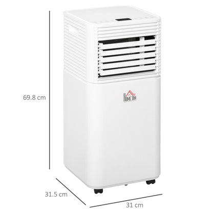 HOMCOM 9000 BTU Portable Air Conditioner for Cooling Dehumidifier Fan, Air Conditioning Unit for Room up to 28m√Ç¬≤, with Remote, 24H Timer, Window Mount Kit, R290, A Energy Efficiency, 1122W