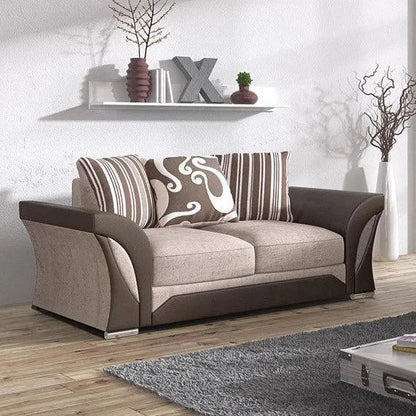 Ferol Fabric Footstool - Black/Grey