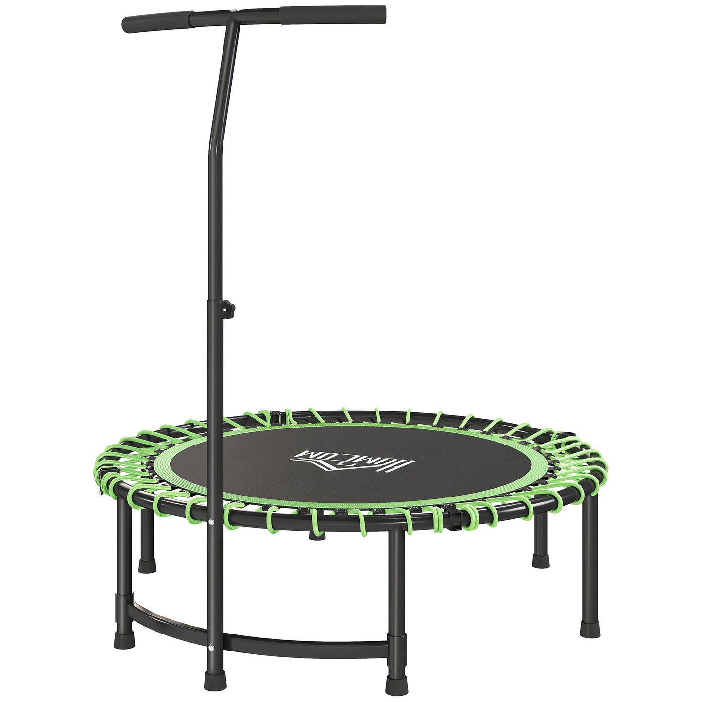 HOMCOM Mini Round Steel Frame Trampoline w/ Adjustable Handle, Green