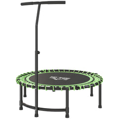 HOMCOM Mini Round Steel Frame Trampoline w/ Adjustable Handle, Green