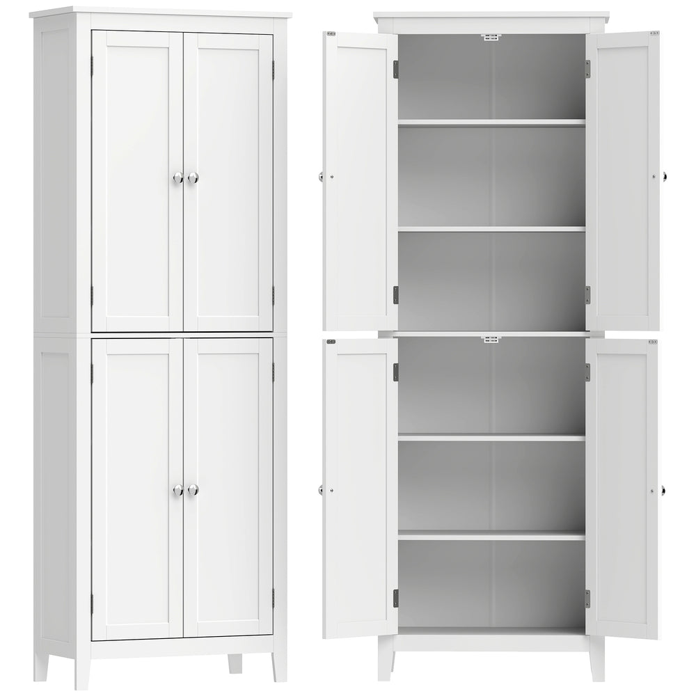 HOMCOM 170 cm Tall Bathroom Storage Cabinet, Freestanding Narrow Bathroom Cabinet with Adjustable Shelves for Laundry Room