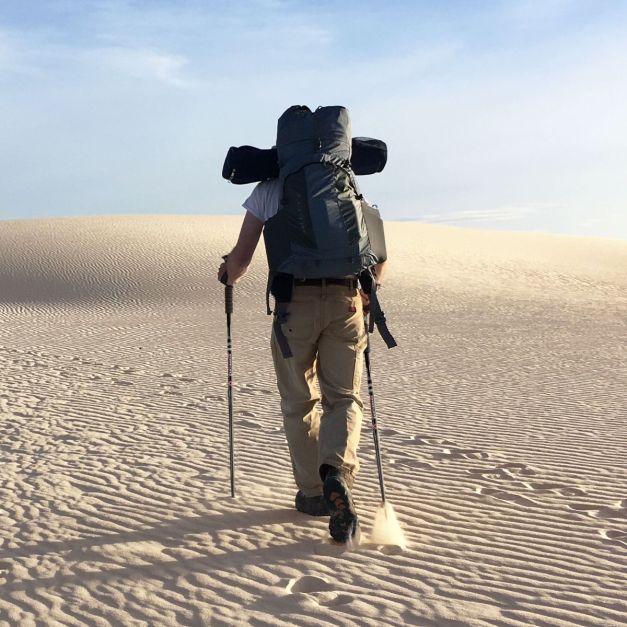 Hiking Pole Aluminum Trekking Pole Walking Pole Adjustable 65-135 cm-Black