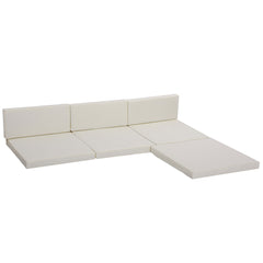 Outsunny Outdoor Cushion Pad Set for Rattan Furniture, 7 Piece Garden Furniture Cushions ONLY, Cream