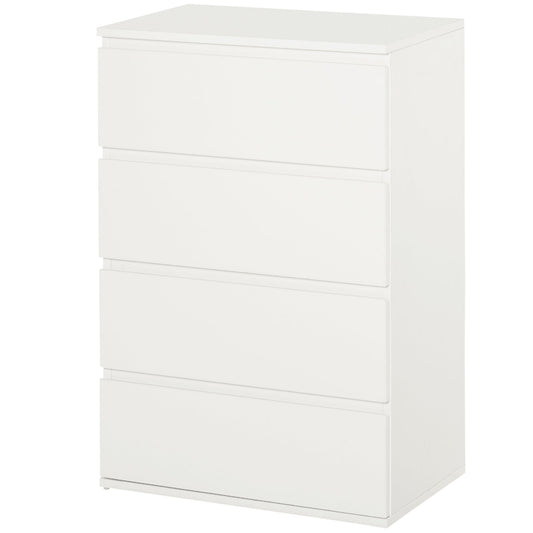 Chest of Drawers, 4 Drawers Storage Cabinet Floor Tower Cupboard for Bedroom Living Room, White