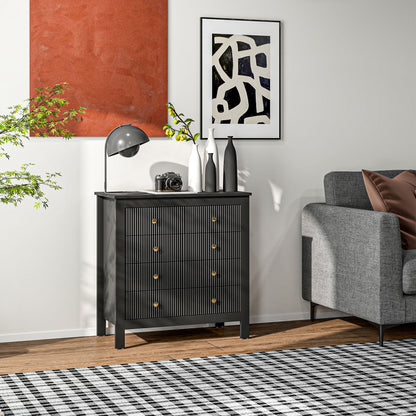 HOMCOM Elegant Chest of Five Drawers - Black