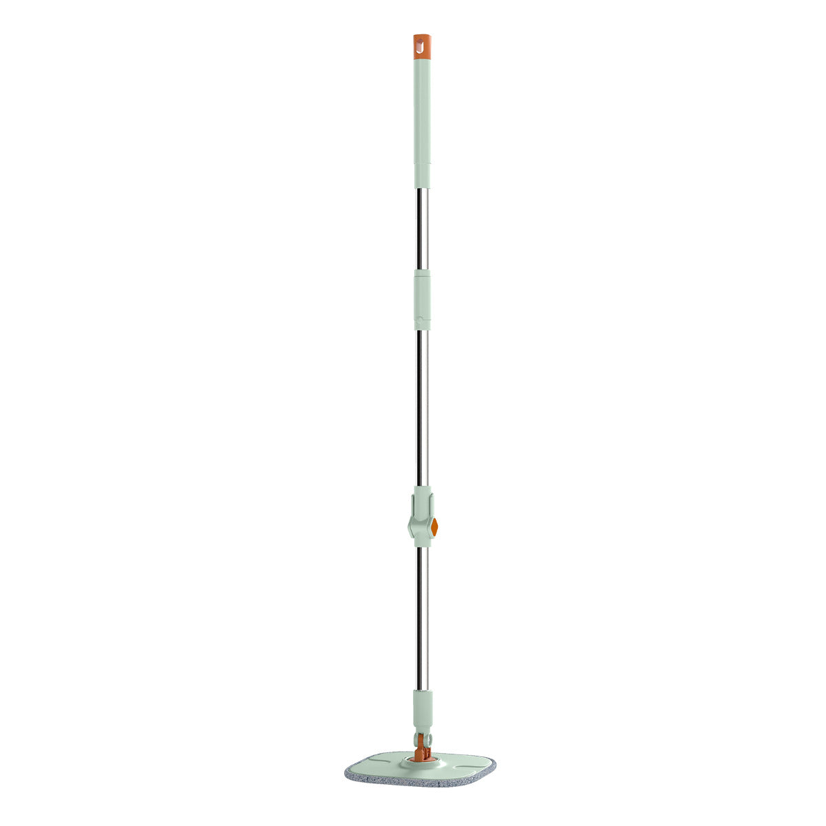 Flat Floor Mop and Bucket System with Washable Microfiber Pads-Green