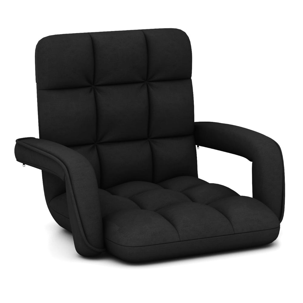 Floor Gaming Chair for Adults with Back Support and Adjustable 6-Position-Black