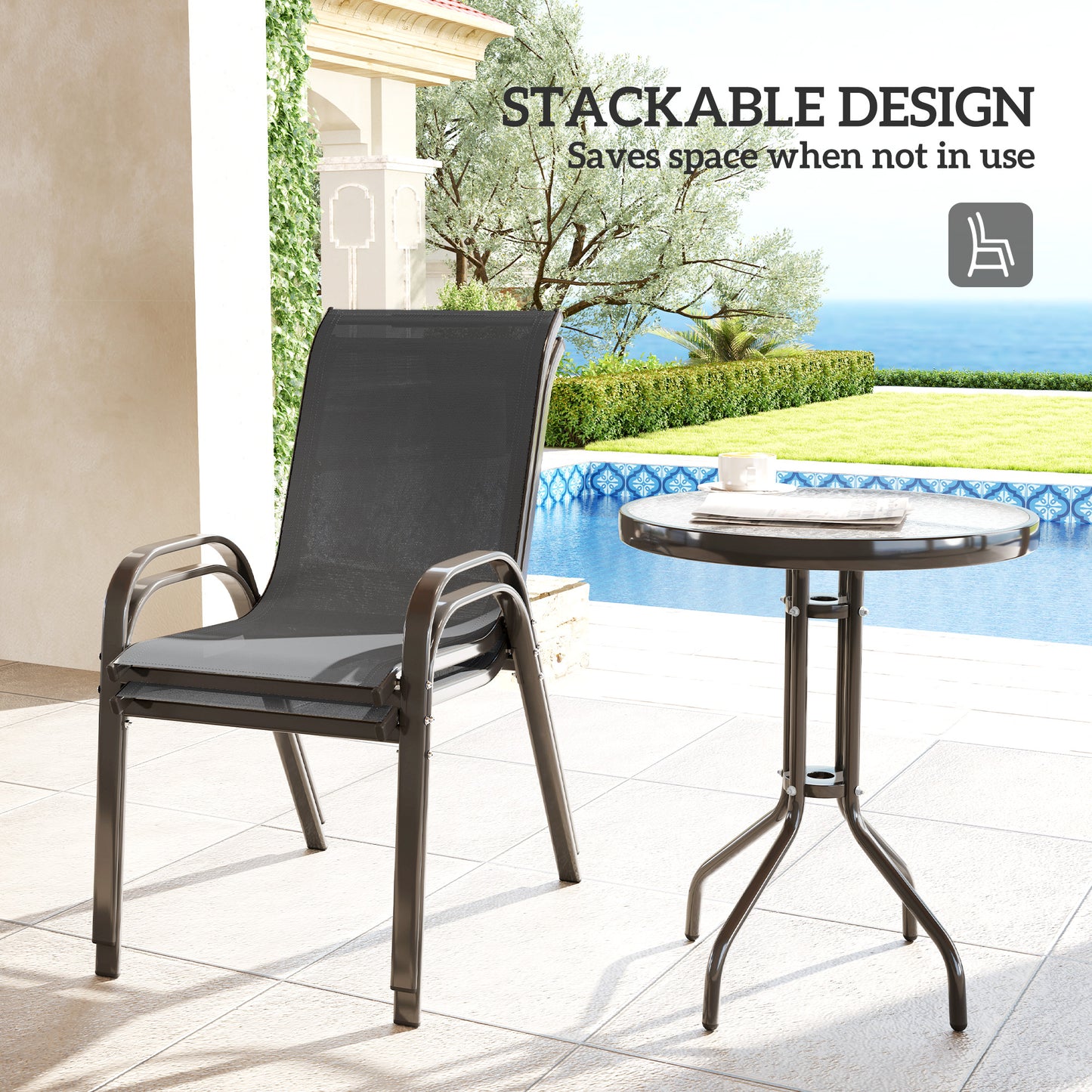 Outsunny Three-Piece Outdoor Garden Set - Grey