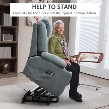 HOMCOM Lift-And-Recline Massage Armchair, with Heat - Grey