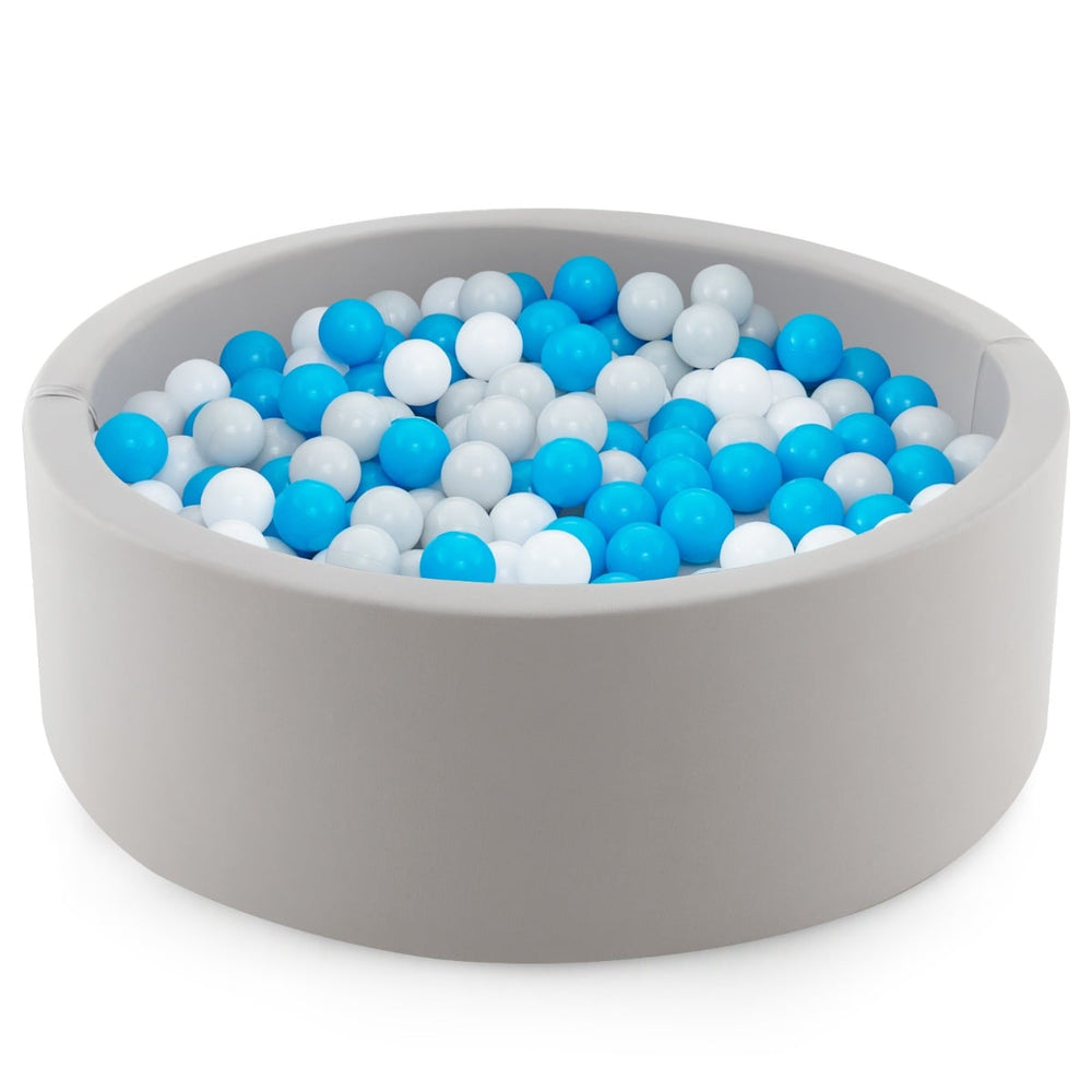 90 x 30cm Soft Round Ball Pool for Toddlers &amp; Baby with 200 Ocean Balls and Storage Bag-White